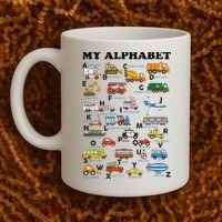 Alphabet Construction Vehicles Abc Learning Teaching Coffee Mug thumb 2