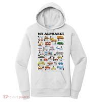 Alphabet Construction Vehicles Abc Learning Teaching Women's Hoodie thumb 0
