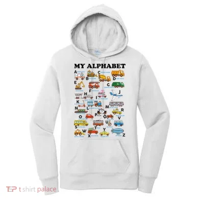 Alphabet Construction Vehicles Abc Learning Teaching Women's Hoodie