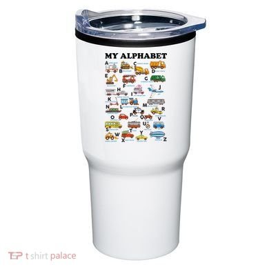 Alphabet Construction Vehicles Abc Learning Teaching Tumbler