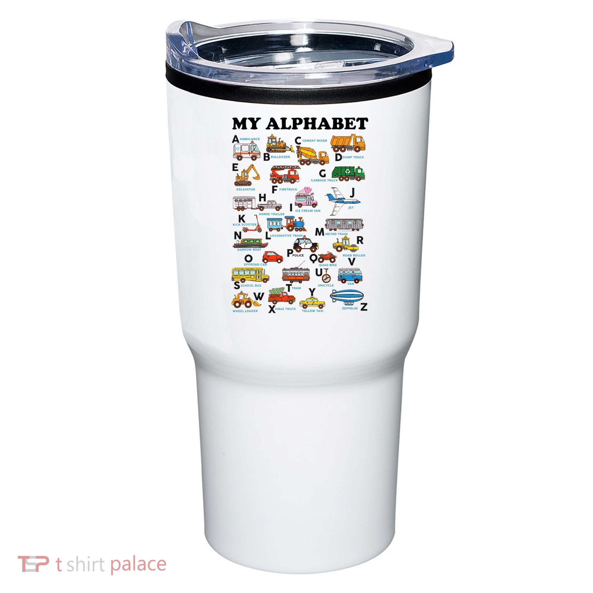 Alphabet Construction Vehicles Abc Learning Teaching Tumbler