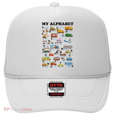 Alphabet Construction Vehicles Abc Learning Teaching Hat
