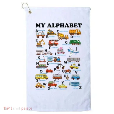 Alphabet Construction Vehicles Abc Learning Teaching Golf Towel