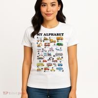 Alphabet Construction Vehicles Abc Learning Teaching Women's T-Shirt thumb 4