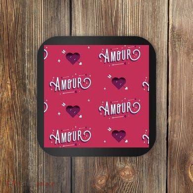 Amour Cute Valentine's Day Gift Coaster