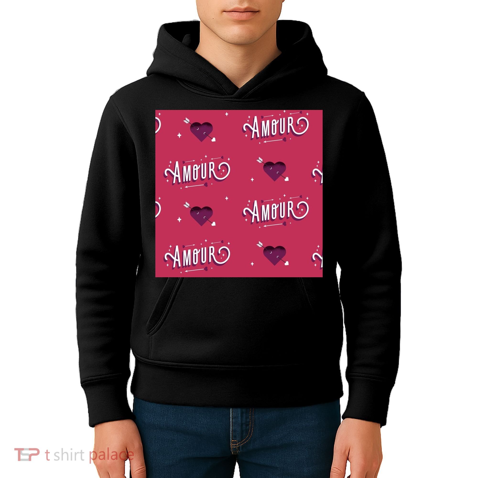 Amour Cute Valentine's Day Gift Kids Hoodie