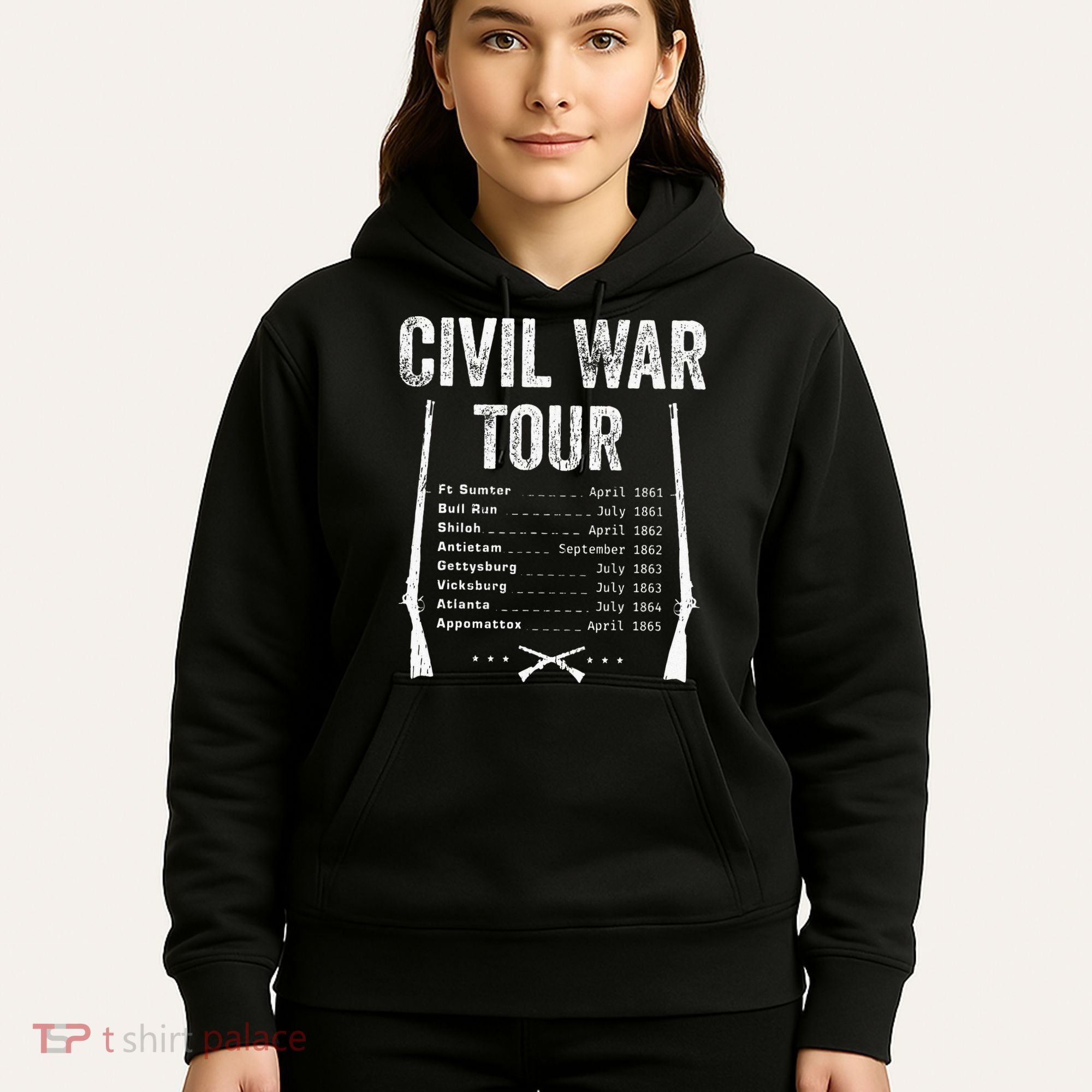 American Civil War Tour Battle Dates Reenactment Gettysburg Hoodie