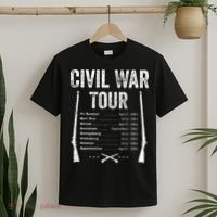 American Civil War Tour Battle Dates Reenactment Gettysburg T-Shirt thumb 2
