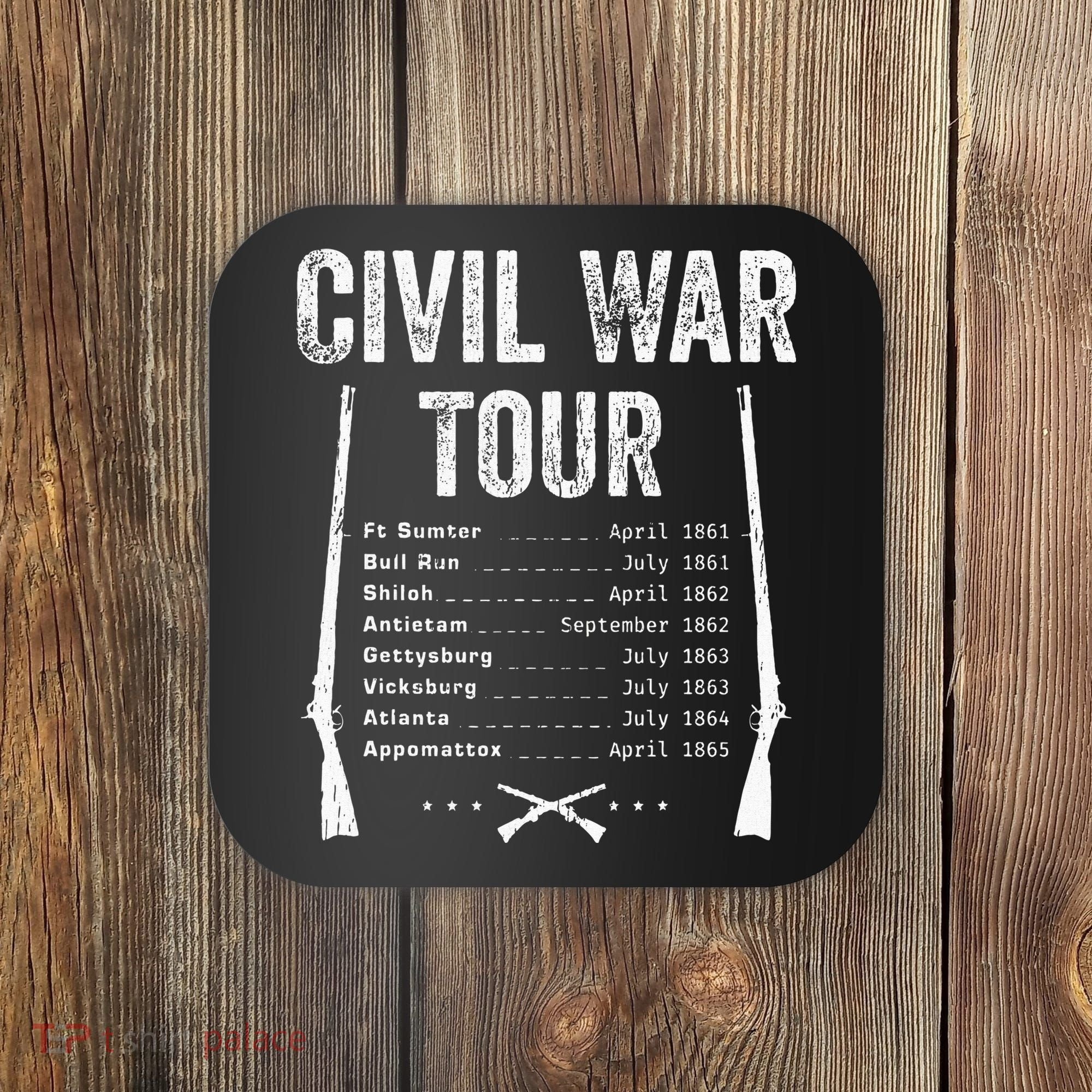 American Civil War Tour Battle Dates Reenactment Gettysburg Coaster