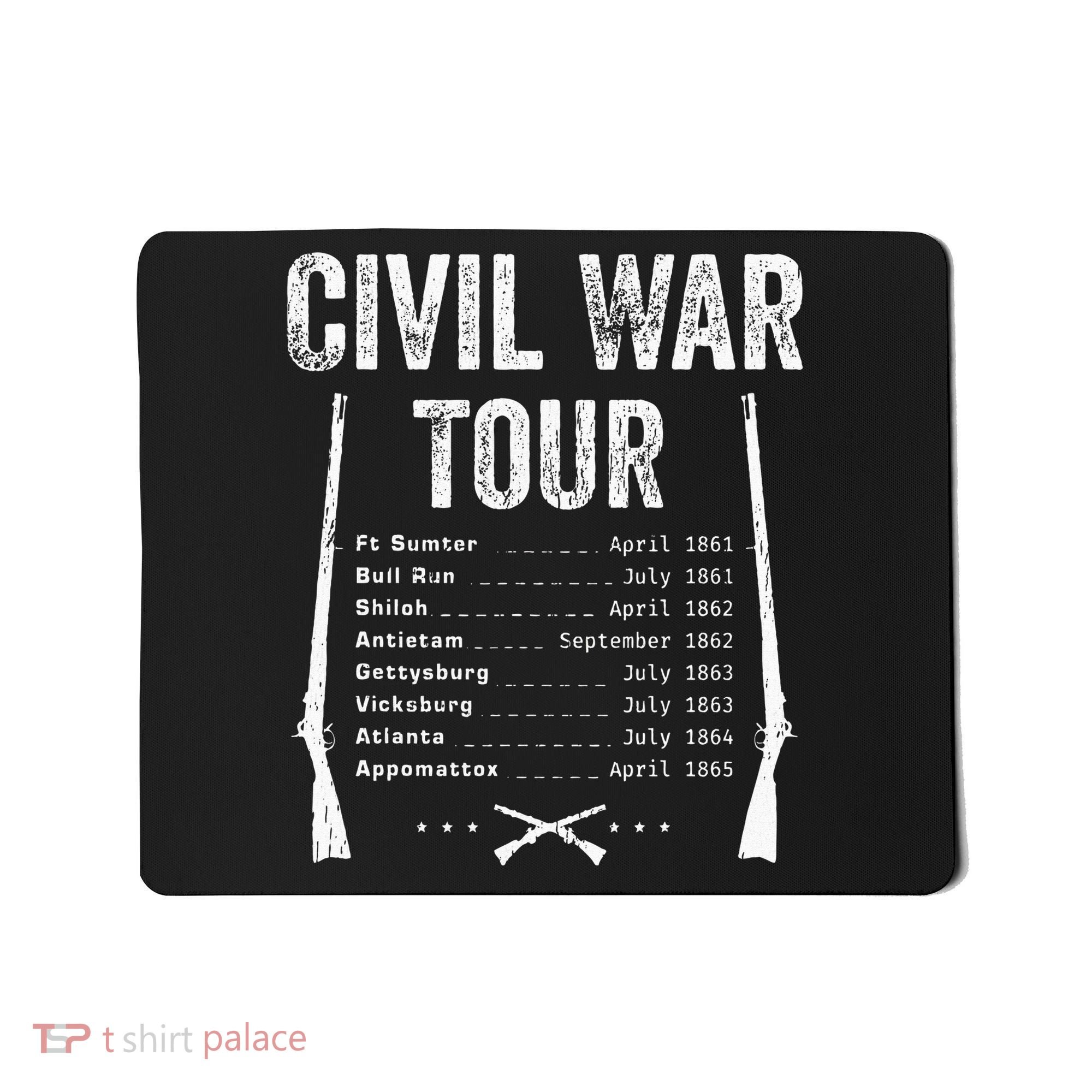 American Civil War Tour Battle Dates Reenactment Gettysburg Mousepad