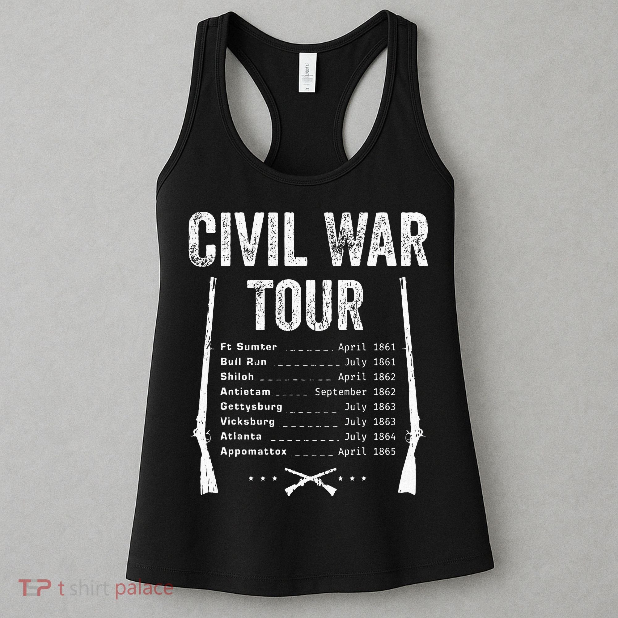 American Civil War Tour Battle Dates Reenactment Gettysburg Women's Tank Top