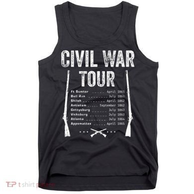 American Civil War Tour Battle Dates Reenactment Gettysburg Tank Top