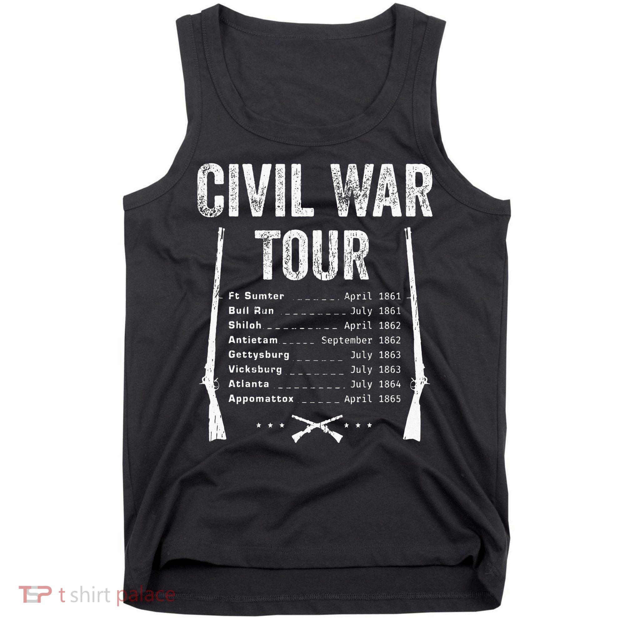 American Civil War Tour Battle Dates Reenactment Gettysburg Tank Top