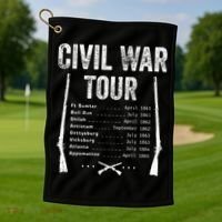 American Civil War Tour Battle Dates Reenactment Gettysburg Golf Towel thumb 1