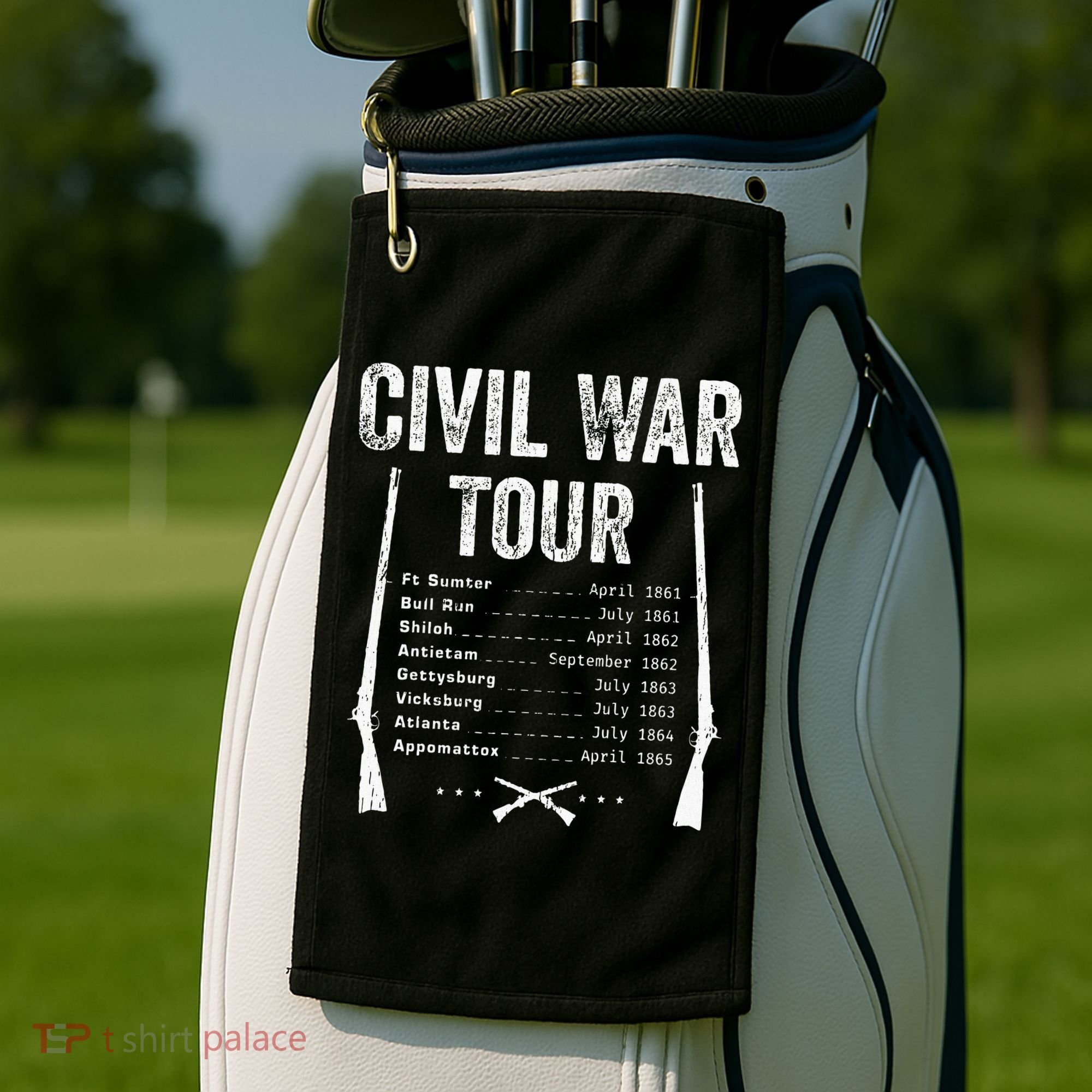 American Civil War Tour Battle Dates Reenactment Gettysburg Golf Towel
