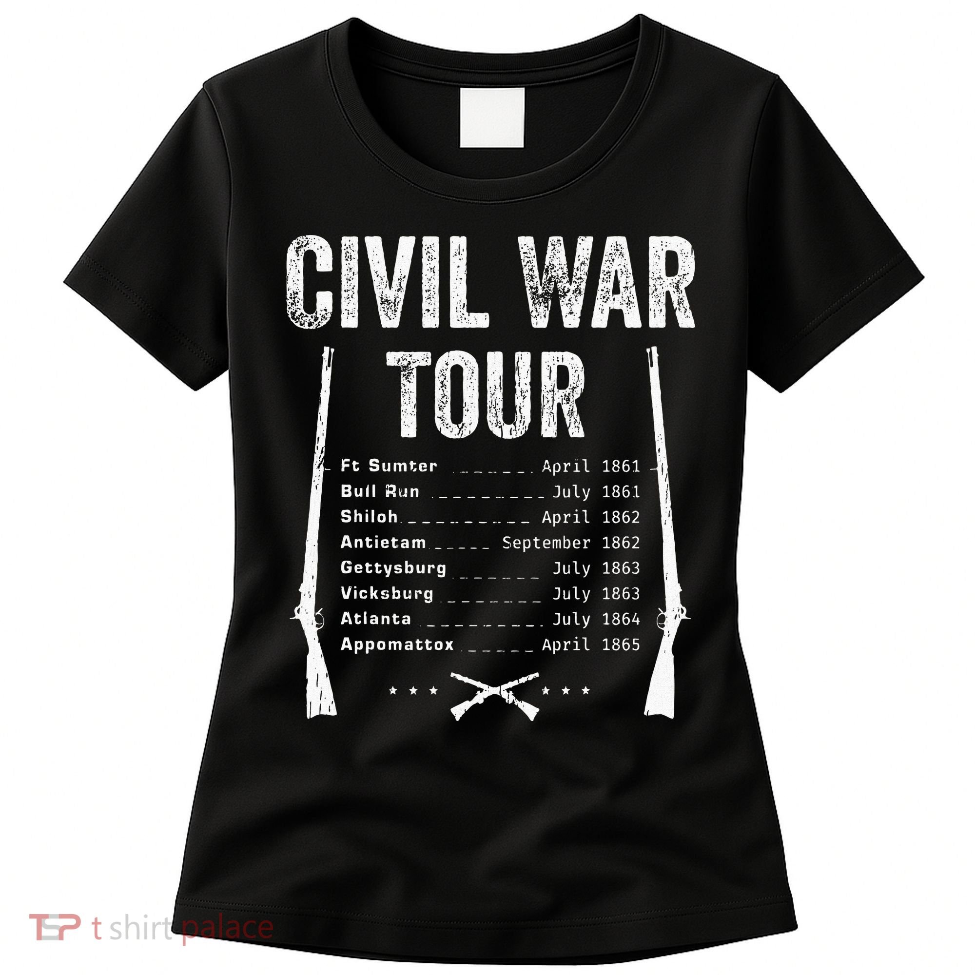 American Civil War Tour Battle Dates Reenactment Gettysburg Women's T-Shirt