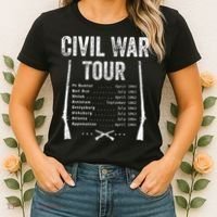 American Civil War Tour Battle Dates Reenactment Gettysburg Women's T-Shirt thumb 2