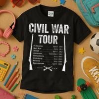 American Civil War Tour Battle Dates Reenactment Gettysburg Kids T-Shirt thumb 3