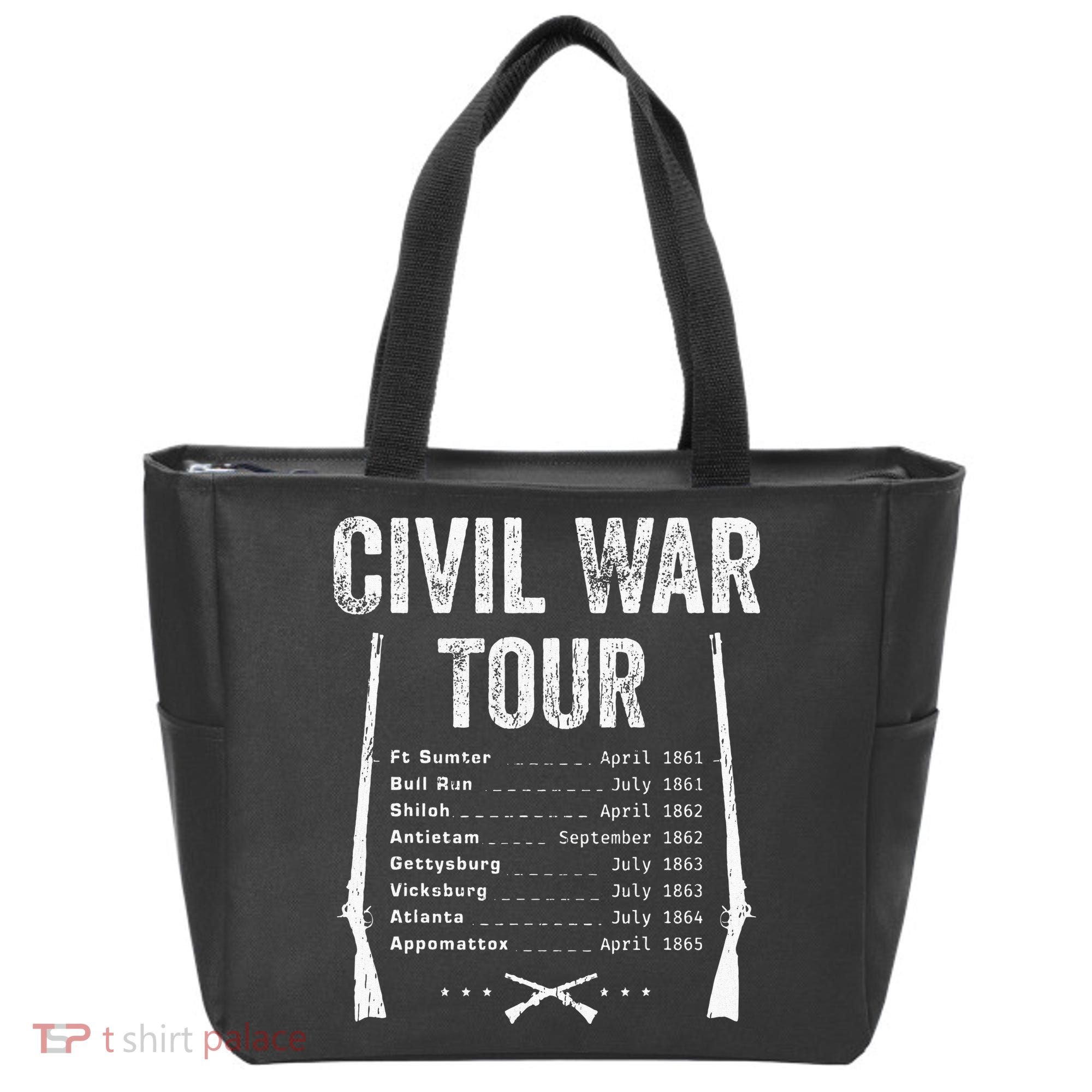American Civil War Tour Battle Dates Reenactment Gettysburg Tote Bag