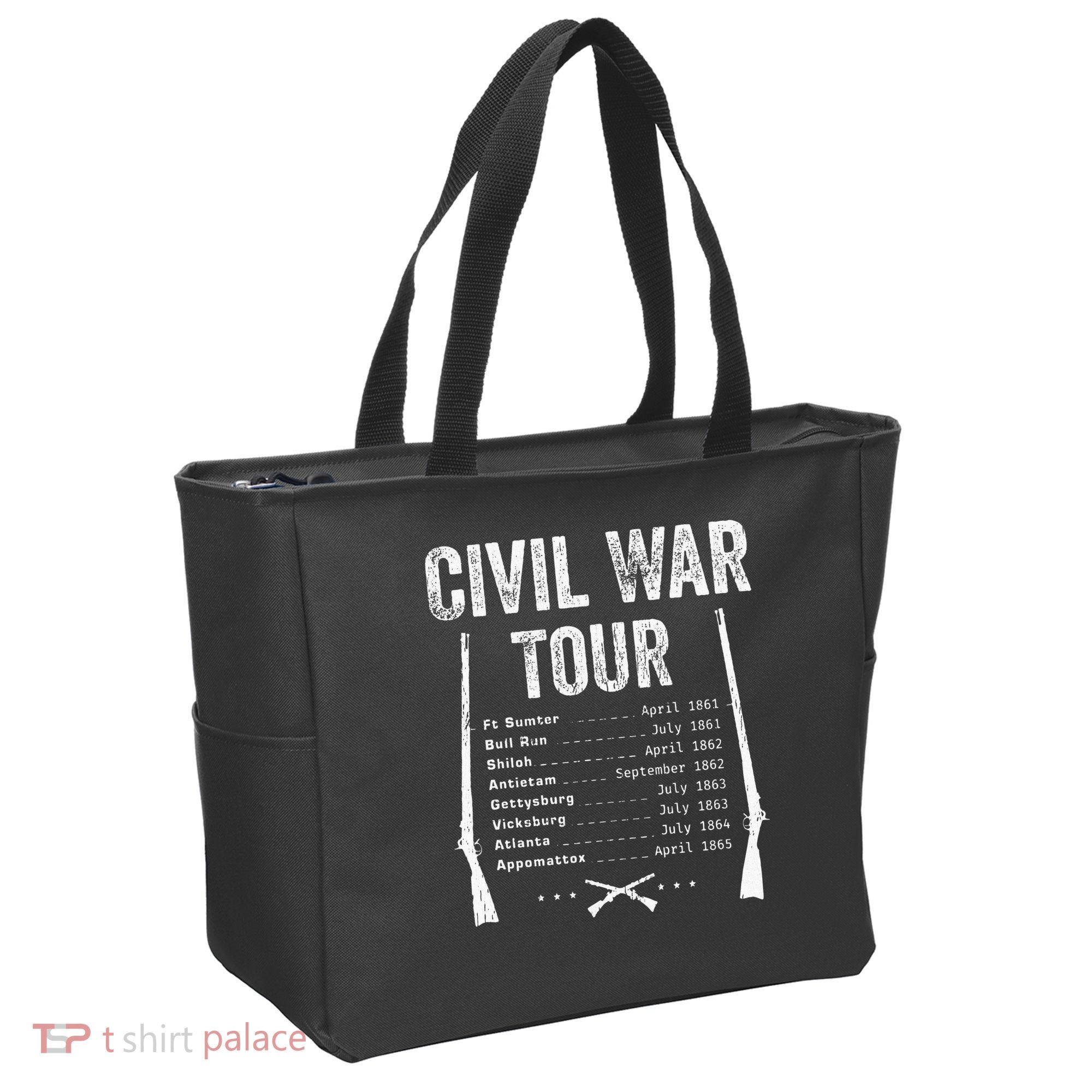 American Civil War Tour Battle Dates Reenactment Gettysburg Tote Bag
