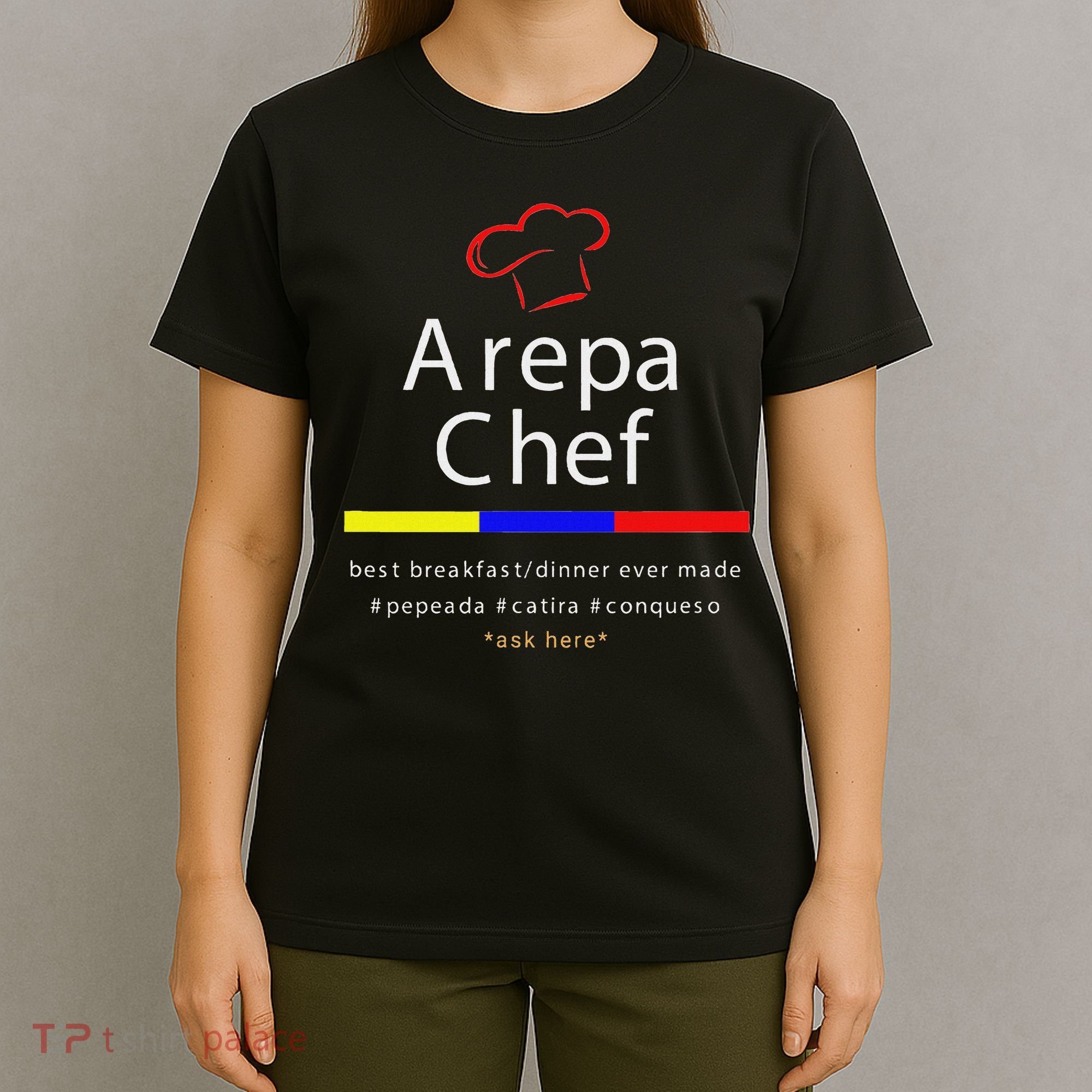 Arepa Chef With Red Cap Tricolor Dark Venezuela Gift T-Shirt