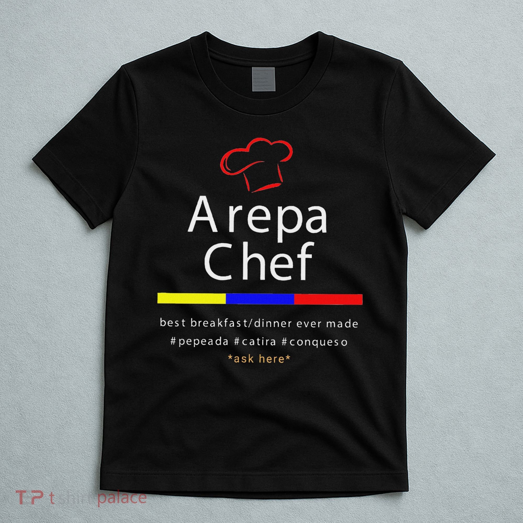 Arepa Chef With Red Cap Tricolor Dark Venezuela Gift T-Shirt