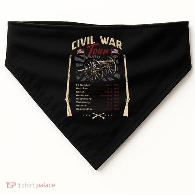 American Civil War Battle Dates Reenactment Gettysburg USA-Made Doggie Bandana