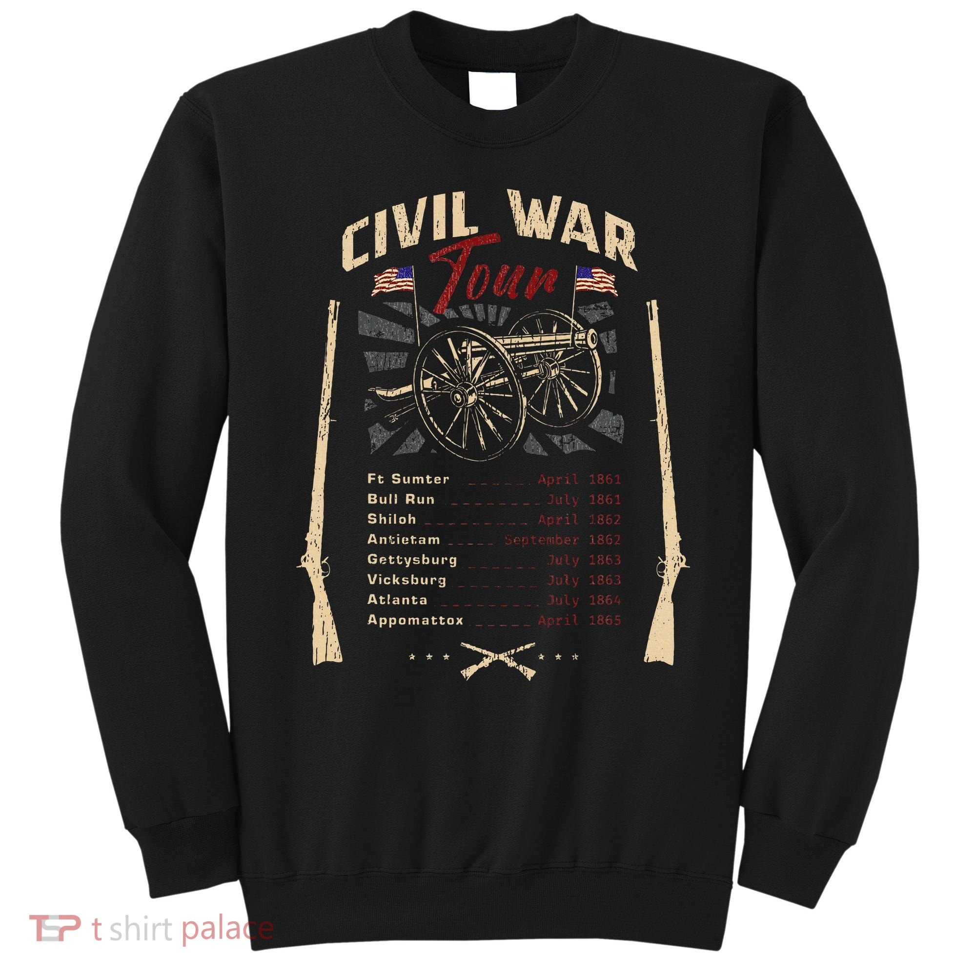 American Civil War Battle Dates Reenactment Gettysburg Sweatshirt