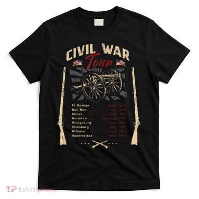 American Civil War Battle Dates Reenactment Gettysburg T-Shirt