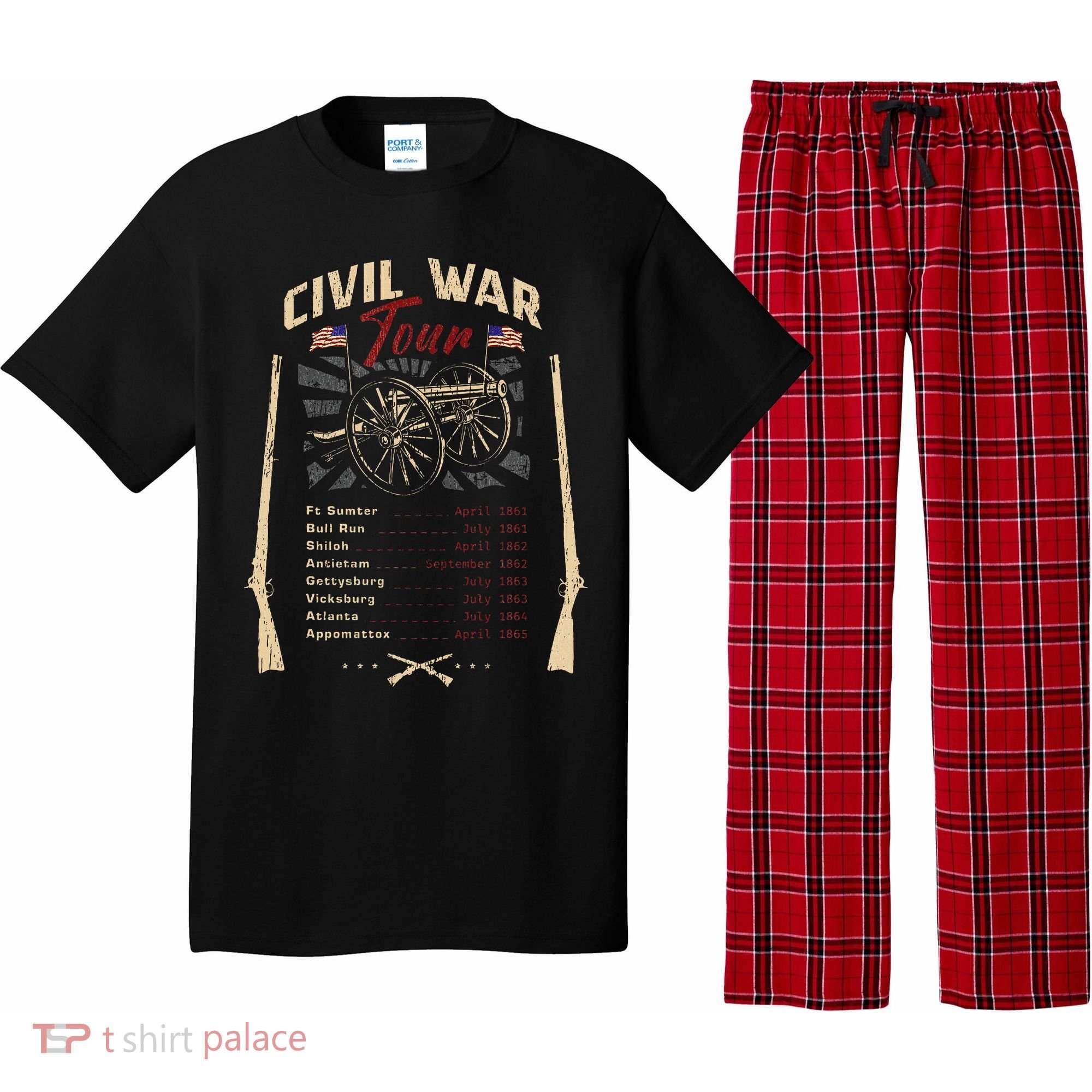 American Civil War Battle Dates Reenactment Gettysburg Pajama Set