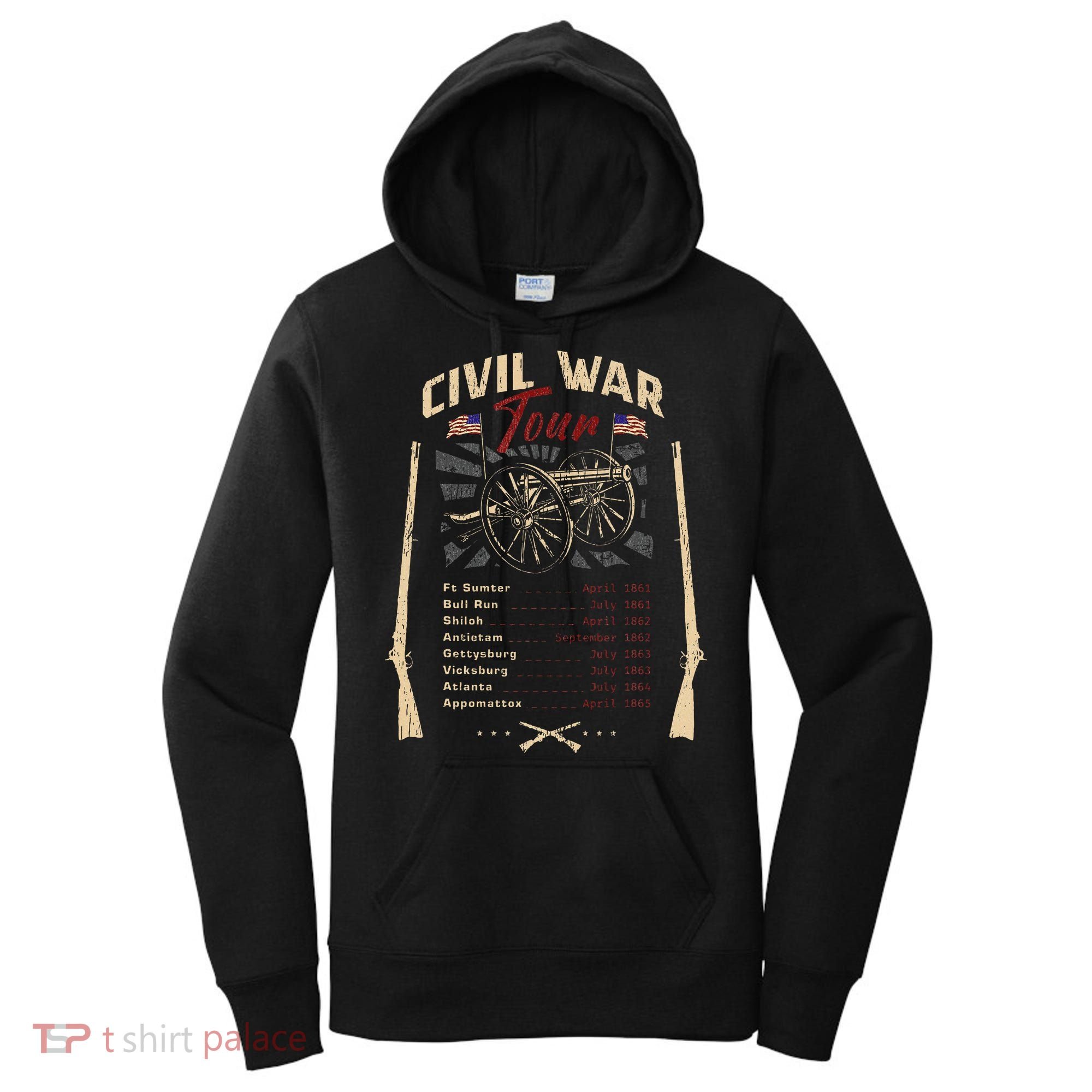 American Civil War Battle Dates Reenactment Gettysburg Women's Hoodie