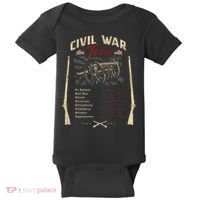 American Civil War Battle Dates Reenactment Gettysburg Baby Bodysuit thumb 0