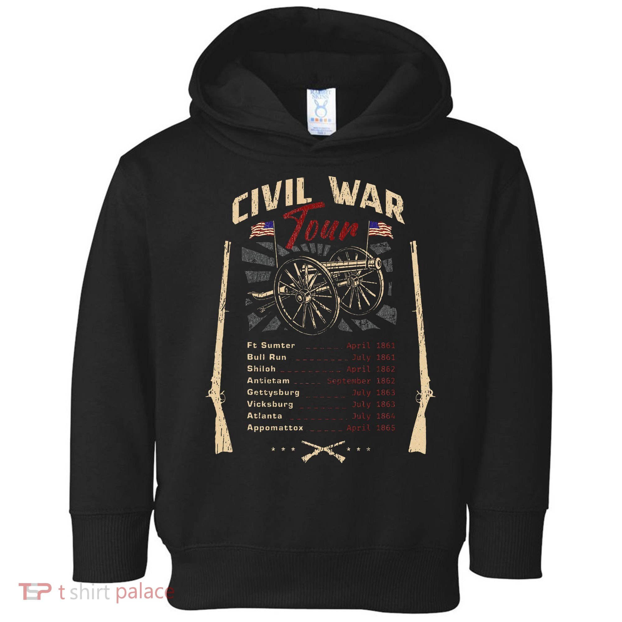 American Civil War Battle Dates Reenactment Gettysburg Toddler Hoodie