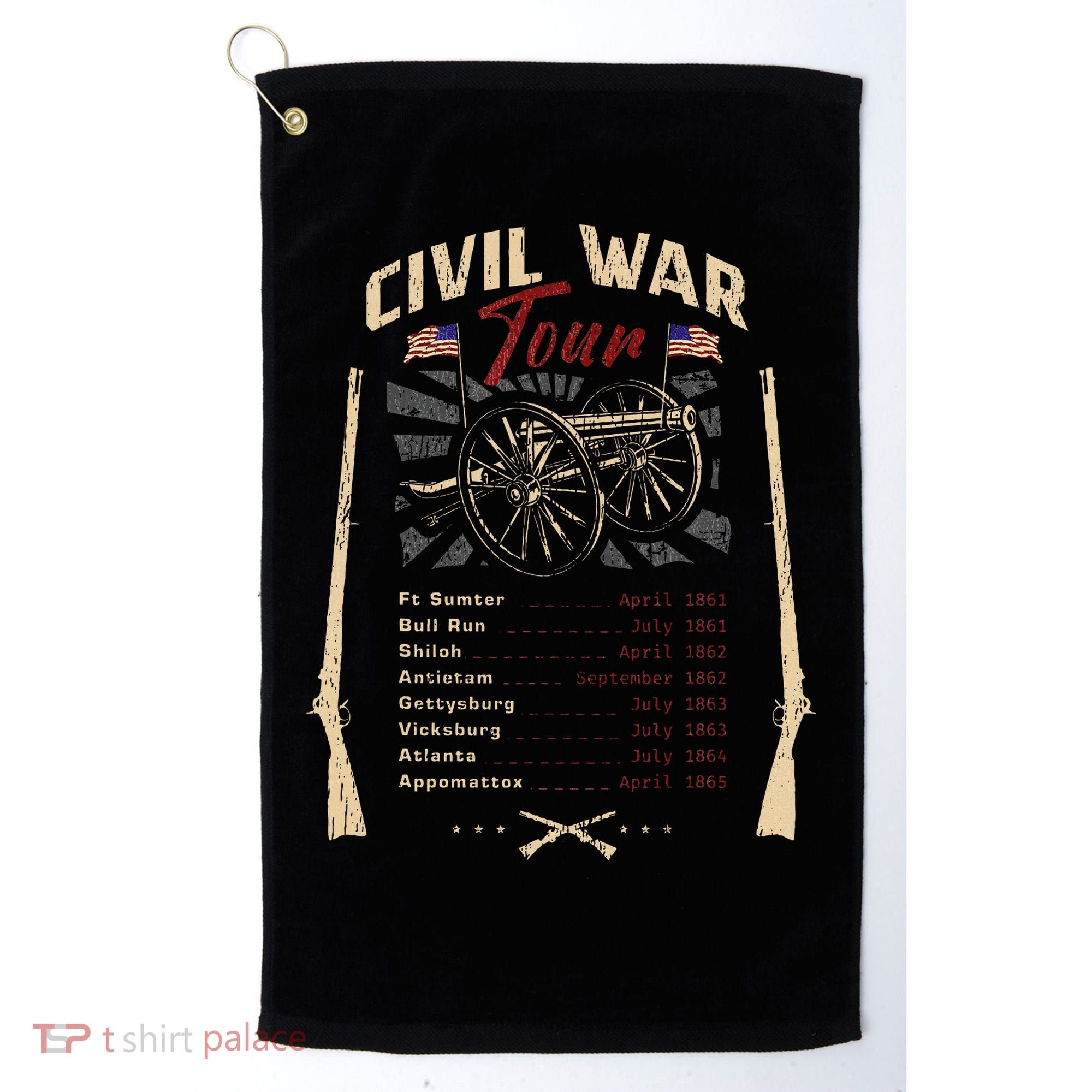 American Civil War Battle Dates Reenactment Gettysburg Golf Towel