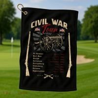American Civil War Battle Dates Reenactment Gettysburg Golf Towel thumb 1