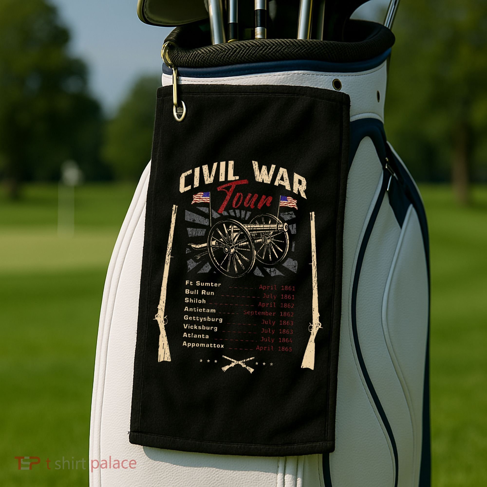American Civil War Battle Dates Reenactment Gettysburg Golf Towel