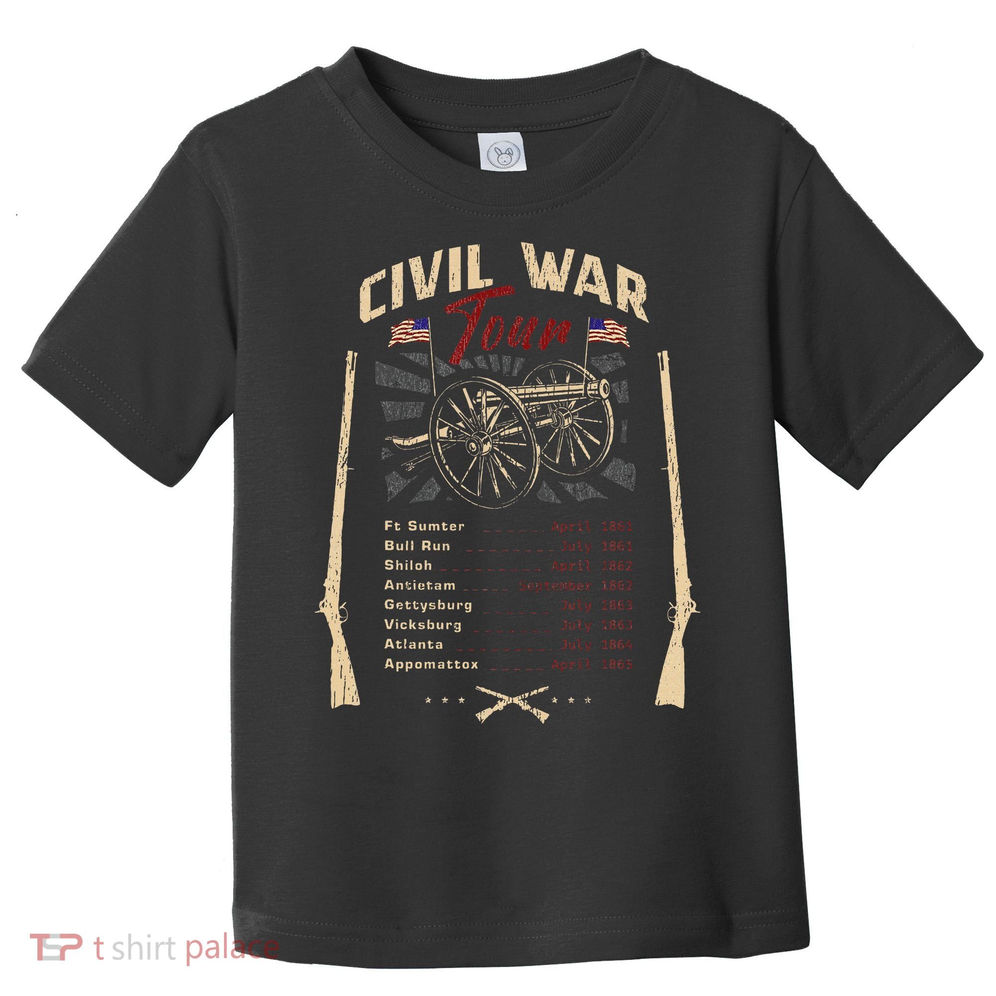 American Civil War Battle Dates Reenactment Gettysburg Toddler T-Shirt