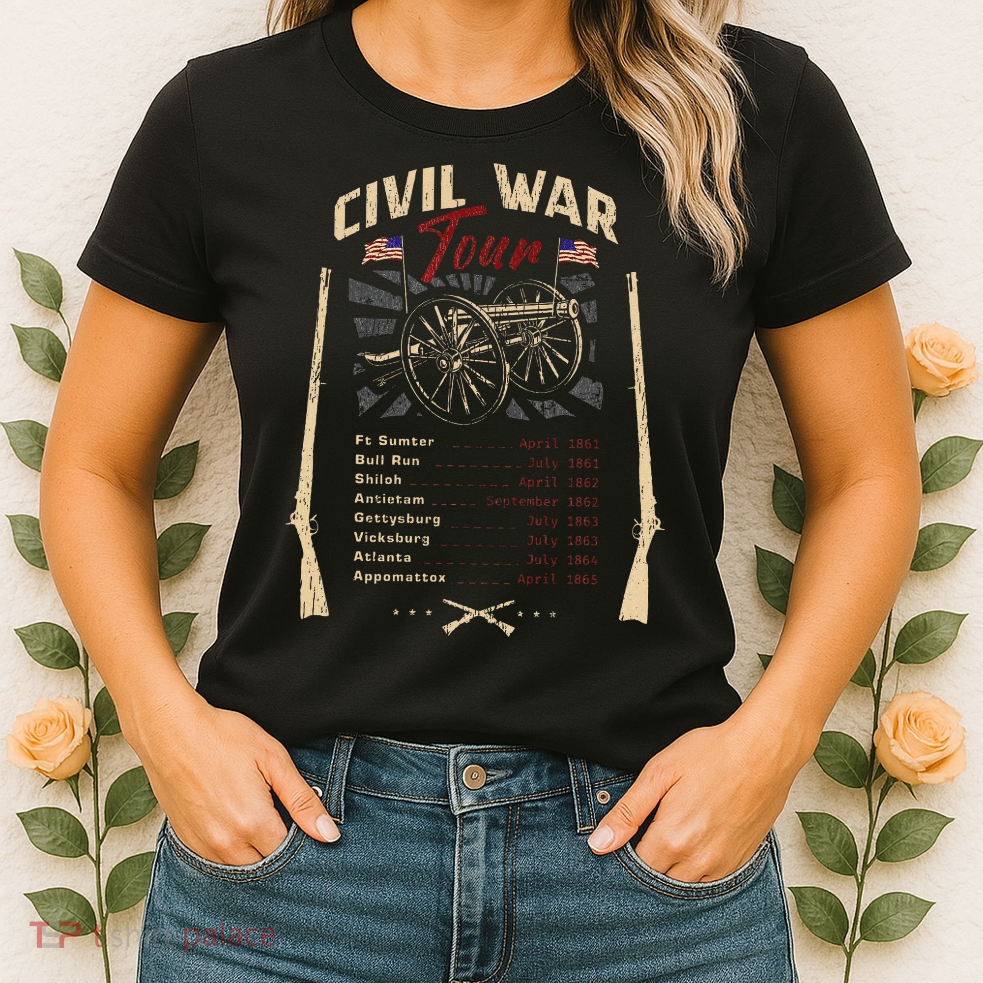 American Civil War Battle Dates Reenactment Gettysburg Women's T-Shirt