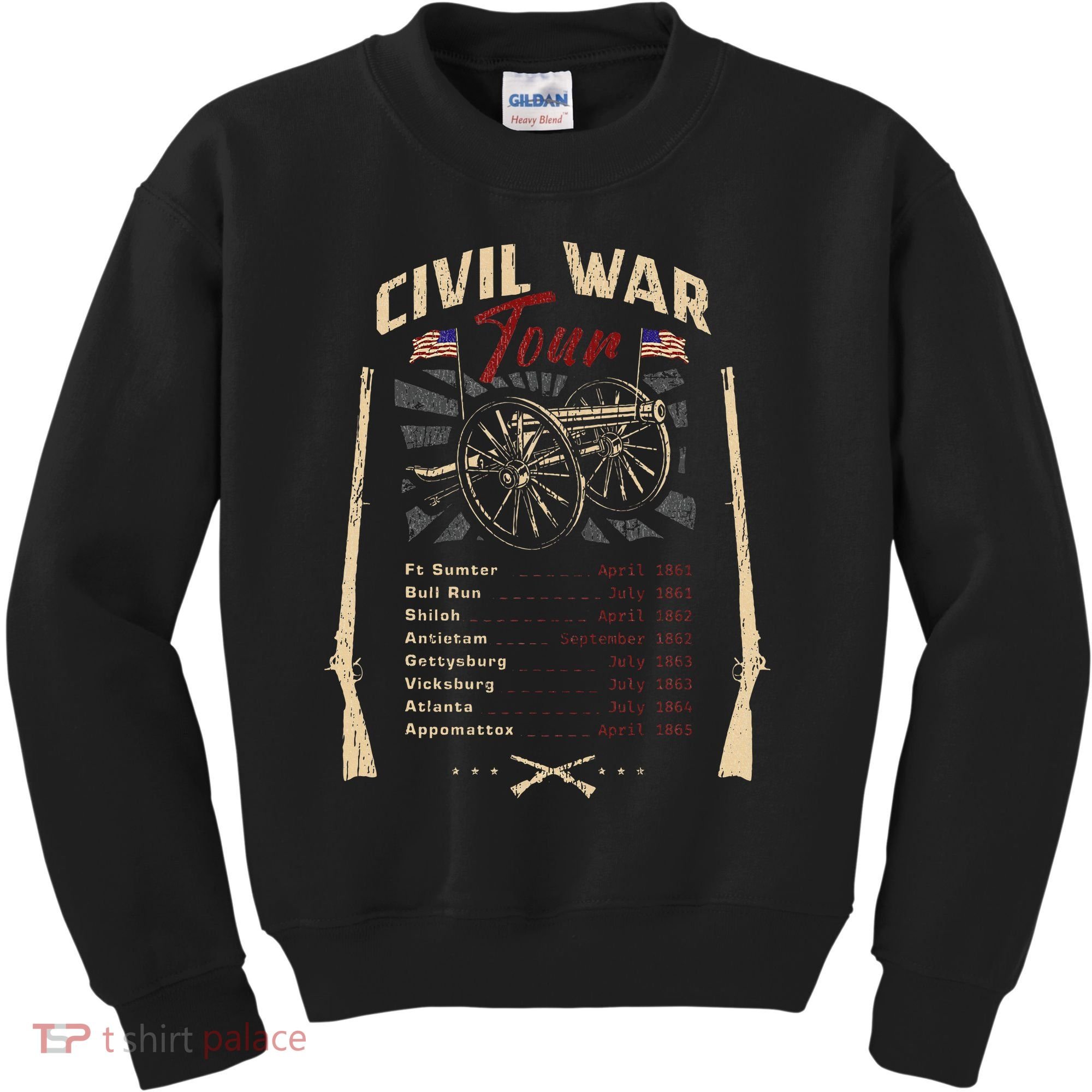 American Civil War Battle Dates Reenactment Gettysburg Kids Sweatshirt