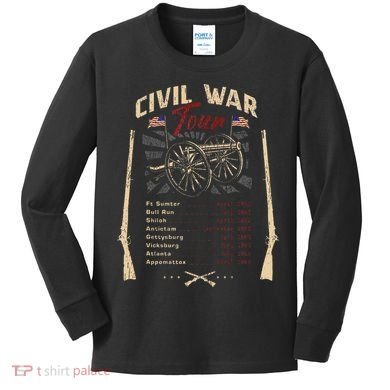 American Civil War Battle Dates Reenactment Gettysburg Kids Long Sleeve Shirt