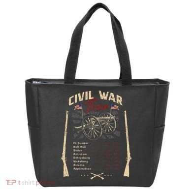 American Civil War Battle Dates Reenactment Gettysburg Tote Bag