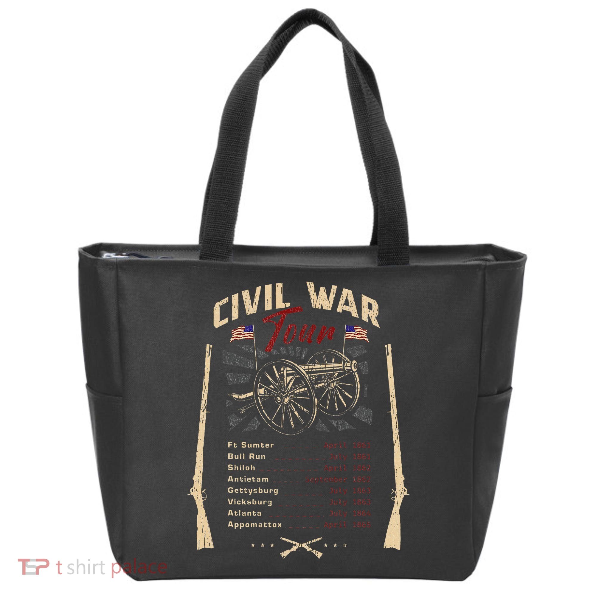 American Civil War Battle Dates Reenactment Gettysburg Tote Bag