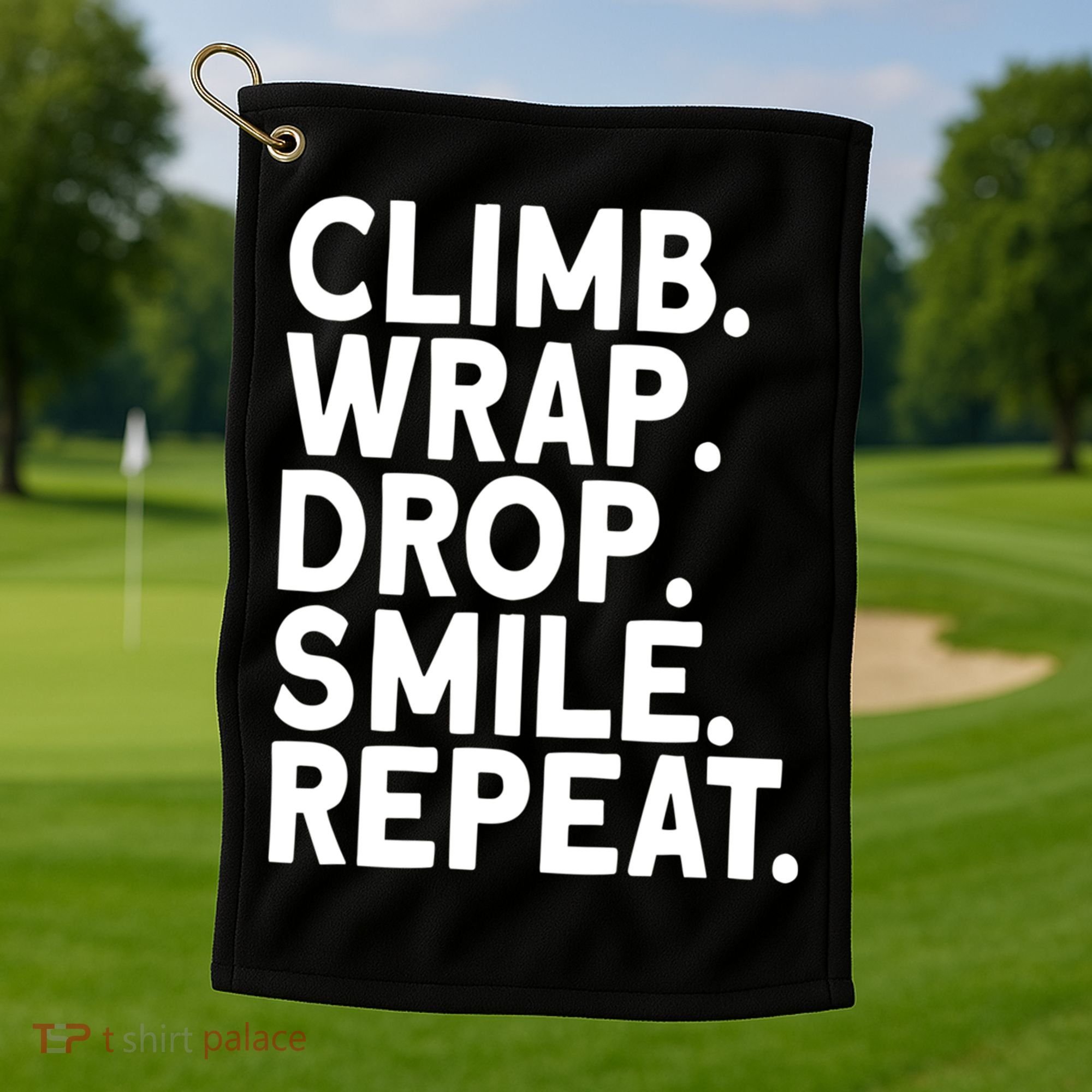 Aerialist Climb Warp Drop Smile Repeat Aerial Silks Cool Gift Golf Towel