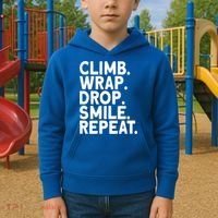 Aerialist Climb Warp Drop Smile Repeat Aerial Silks Cool Gift Kids Hoodie thumb 2