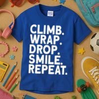 Aerialist Climb Warp Drop Smile Repeat Aerial Silks Cool Gift Kids T-Shirt thumb 3