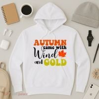 Autumn Came With Wind And Gold Hoodie thumb 3