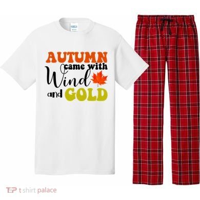 Autumn Came With Wind And Gold Pajama Set