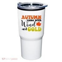 Autumn Came With Wind And Gold Tumbler thumb 0