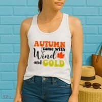 Autumn Came With Wind And Gold Women's Tank Top thumb 2