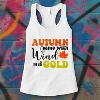 Autumn Came With Wind And Gold Women's Tank Top thumb 3